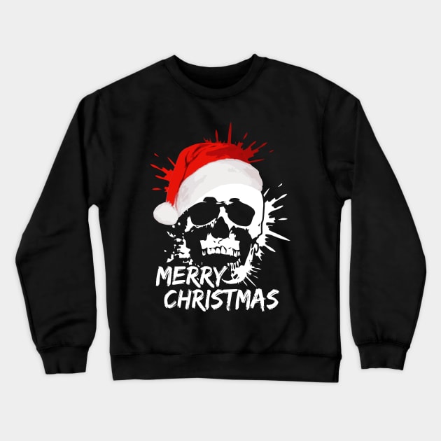 Merry Christmas Santa Claus Skull Crewneck Sweatshirt by dnlribeiro88